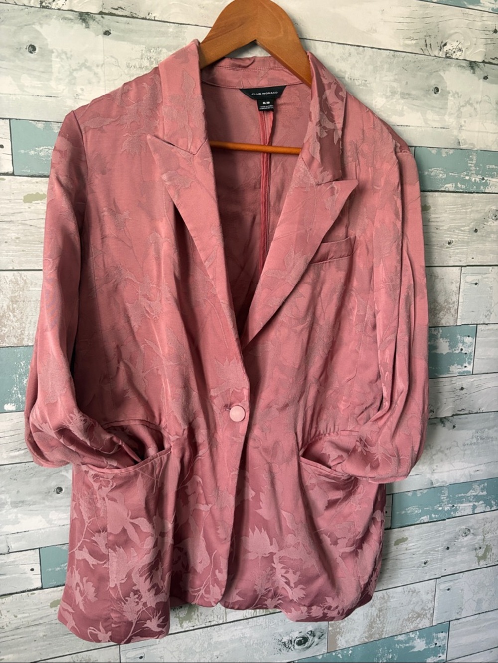 Club Monaco Dusty Rose Jacquard Blazer